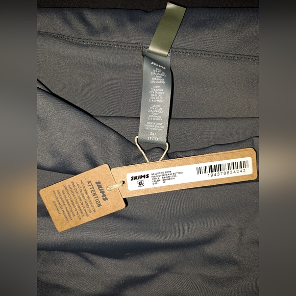 ❤NWT SKIMS 2 Piece Swim Bandeau Top Sculpting Foldover Bikini Bottom GUNMETAL 3X - Picture 9 of 13